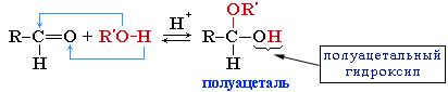 Образование полуацеталя